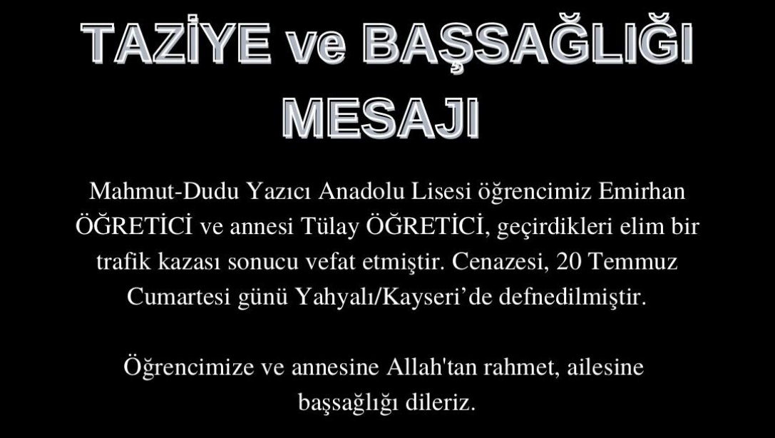 Taziye (Emirhan ÖĞRETİCİ ve Annesi Tülay ÖĞRETİCİ)