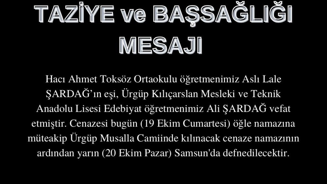 Taziye (Aslı Lale ŞARDAĞ'ın eşi öğretmenimiz Ali ŞARDAĞ )