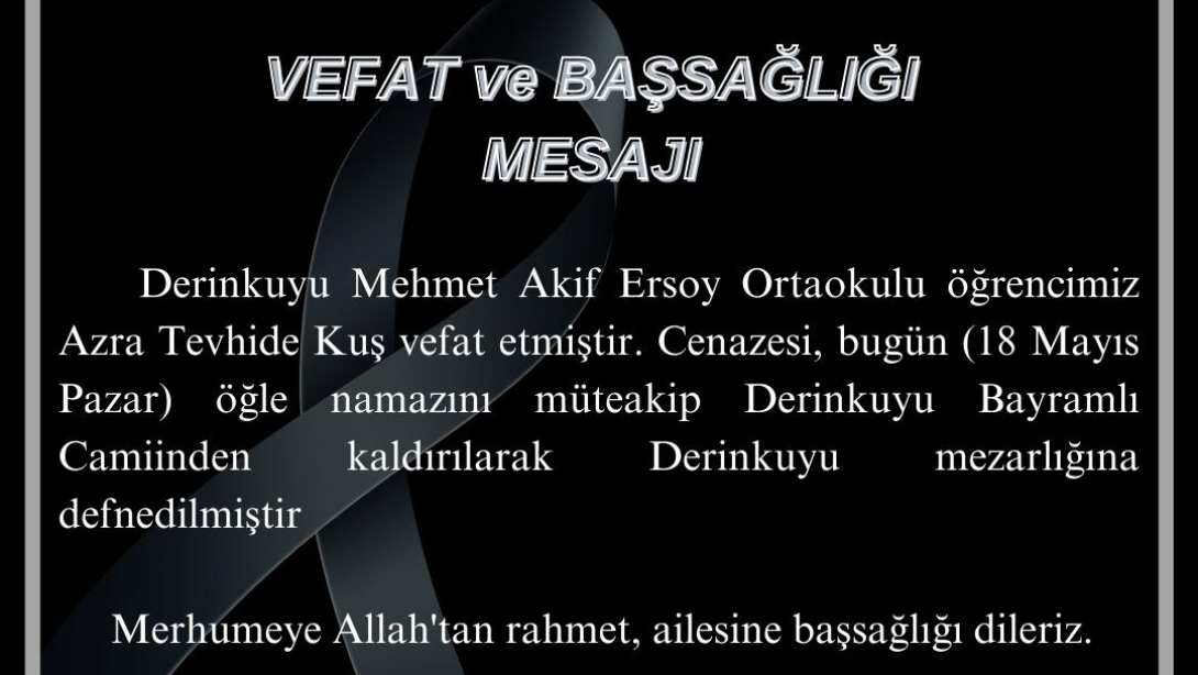 Taziye (Öğrencimiz Azra Tevhide Kuş)