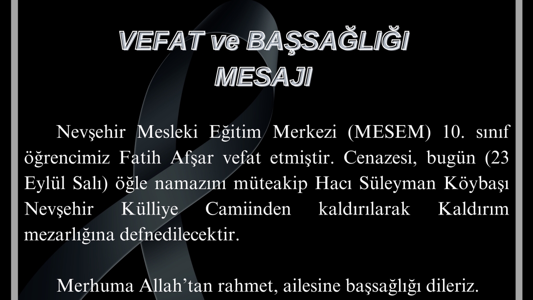 Taziye (Öğrencimiz Fatih Afşar)