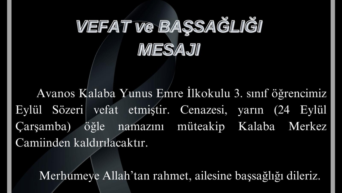 Taziye (Öğrencimiz Eylül Sözeri)